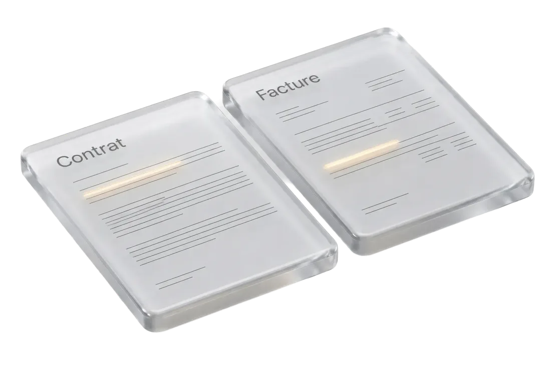 Deux documents achats comparés ligne par ligne par Zylio